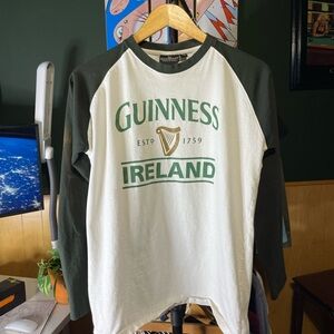Guinness Ireland Black and green Raglan Tee size M